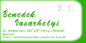 benedek vasarhelyi business card